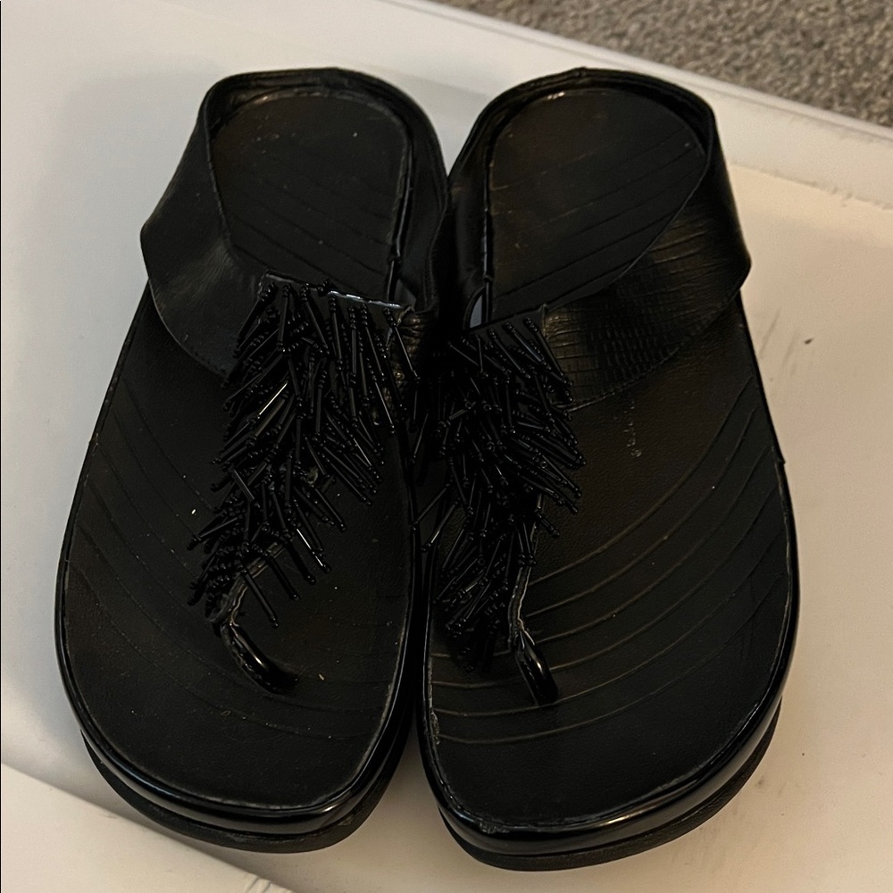 Black Beaded Sandals